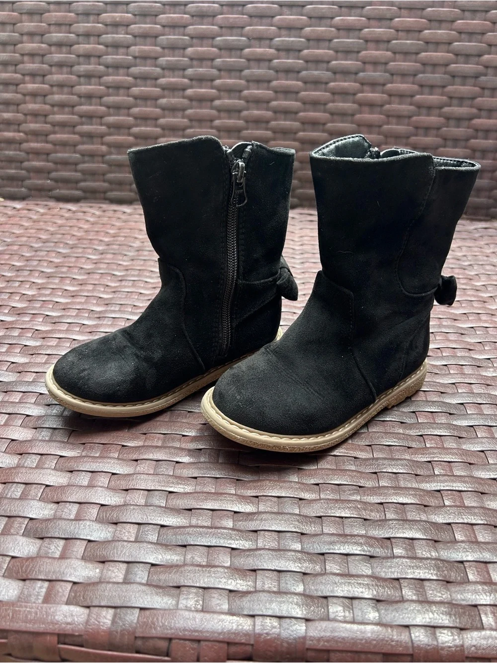 “Cat & Jack”  Toddler Girls' Black Faux Suede Hyla Riding Boots    Size 9